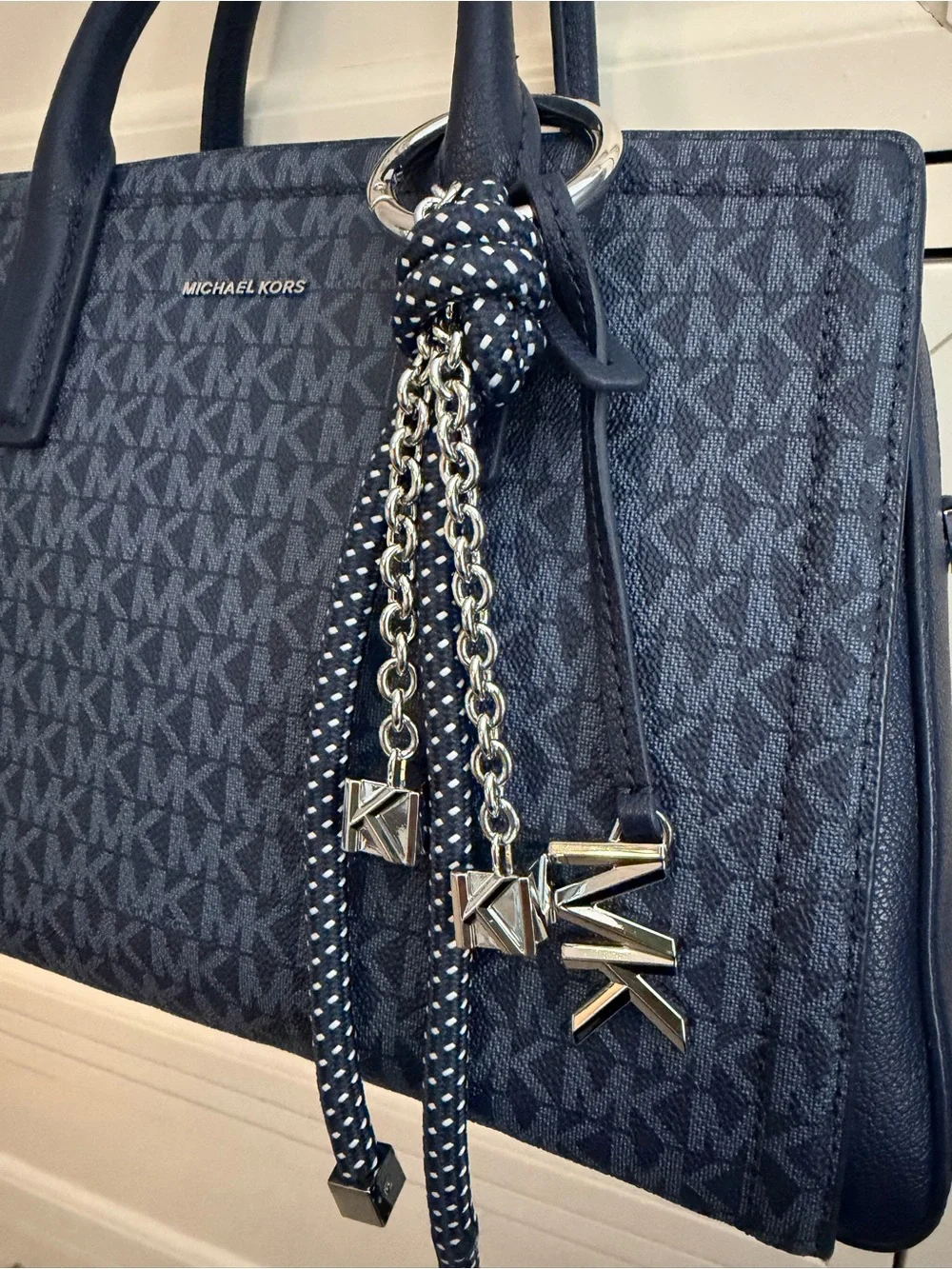 Michael Kors Laila Medium Signature Satchel with Crossbody Strap